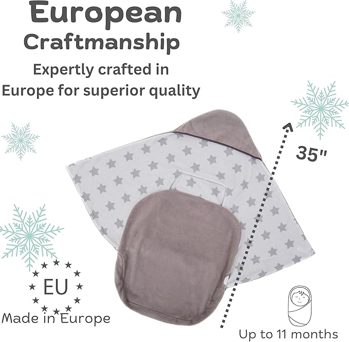 Car Seat Blankets for Babies Winter - Stroller Footmuff Carseat Cover Baby 5 Point Harness - Swaddle Bunting Bag Gift Christmas (White)