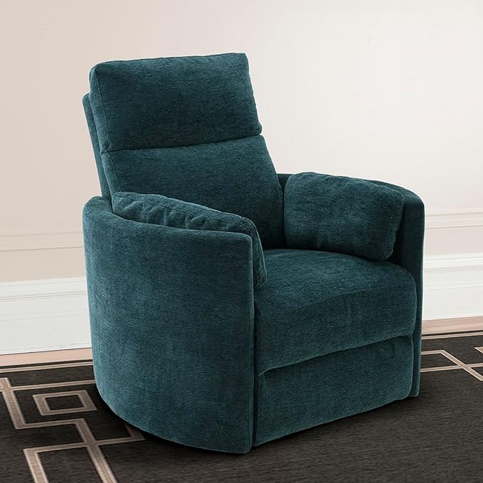 Parker Living Radius - Peacock Power Swivel Glider Recliner for Adults with USB and Type-C Ports, Single Sofa Chair for Living Room