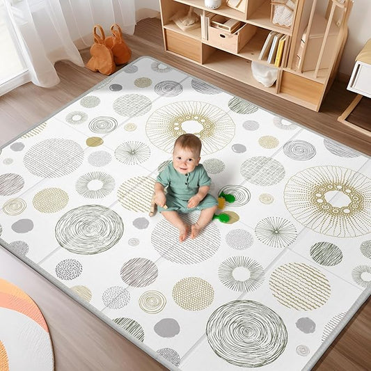 79x71 Baby Play Mat, Extra Large, Foldable, Waterproof, Thick, Non-Toxic, Reversible, Safe for Babies & Toddlers, Indoor/Outdoor Use