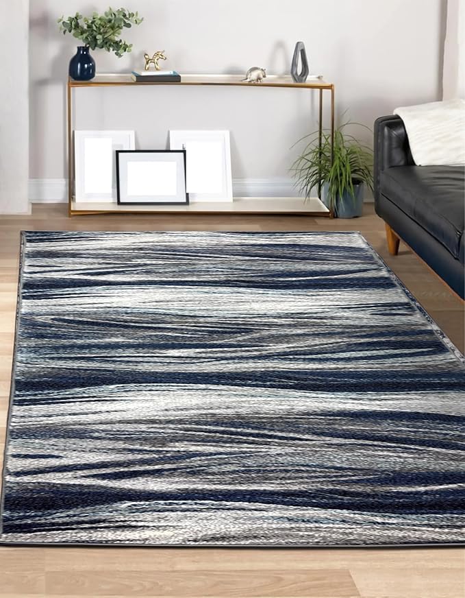 Keen Home Design Area Rugs - 5x8 Non-Shedding, Abstract Rugs for Kitchen, Living Room, Bedroom, Dining Room, Entryway - Size: 5'3" x 7'7", Multi