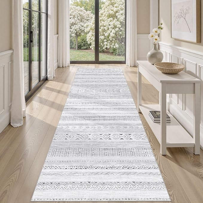 Area Rugs for Living Room Washable Living Room Rug Soft Neutral Indoor Floor Carpet Non-Slip Stain Resistant Modern Boho Rugs for Bedroom Dining Room Kids Room Nursery Office Home Dark Grey