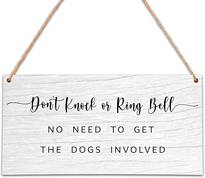 Please Do Not Knock Or Ring Doorbell Wooden Plaque Sign, No Soliciting Warning Reminder Door Decor, Baby Sleeping Signs For Front Door - HF10