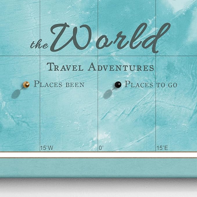 Canvas World Map with Cork Pin Board - English Lettering - Decorative Wall Decoration for All Rooms - Canvas Pictures with World Map Motif (70x50 cm, Pattern 10)