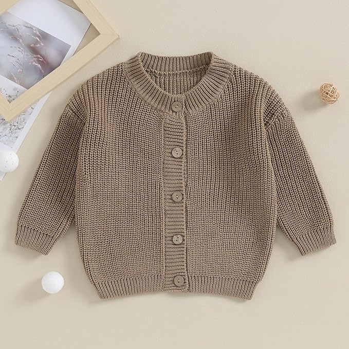 Newborn Baby Boy Girl Knit Sweater Cardigan Winter Warm Button Down Sweatshirt Top Outfit Cute Infant Fall Clothes