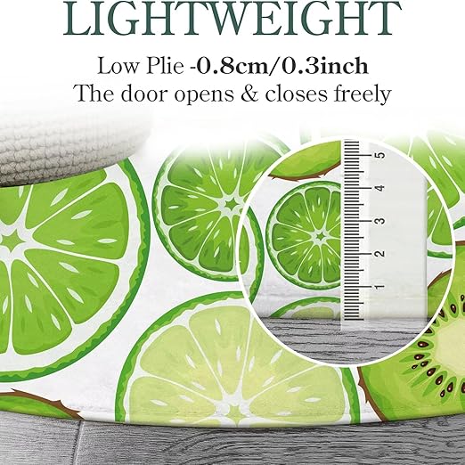 Round Kiwi Fruit Rug Green Circle Rugs for Bedroom Dorm Living Room Chinese Gooseberry Area Rug Floor Mat Pad Doormat Carpet, 3'X3'(90x90cm)