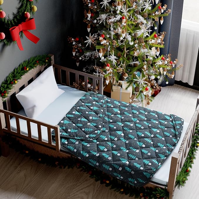 Baby Blanket, Soft Cozy Toddler Comforter Quilted with Black Tree, Ultra Soft and Comfortable Down Alternative Crib Comforter, 39x47 Inches