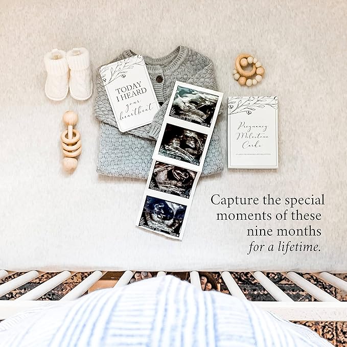 Baby Milestone Cards (19+11) - Weekly Baby Milestone Signs w/Hello World Newborn Sign, Announcement Sign - Birth Announcement Cards for New Moms