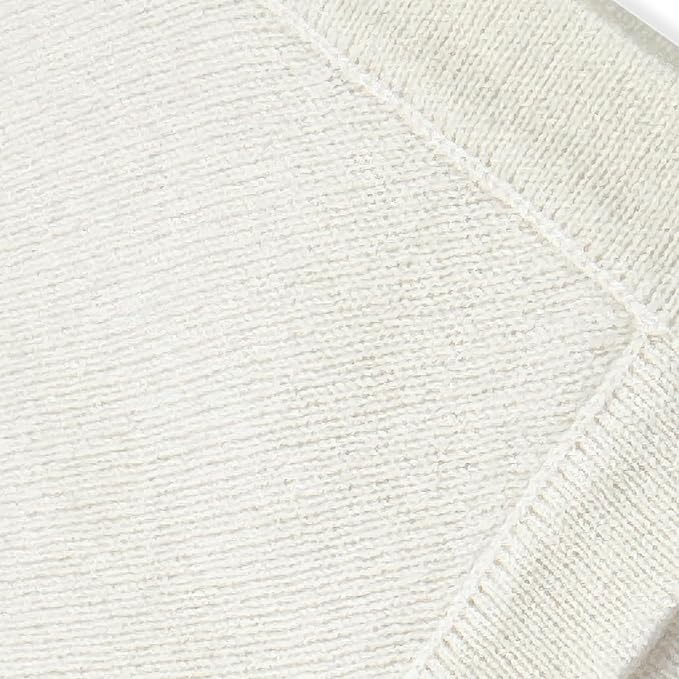 Jet&Bo BABY 100% Cashmere Receiving Blanket with Hood in Cream - Unisex, 30” x 30” - Ultra Soft, Hypoallergenic & Temperature Regulating – Gift Box and Card Included