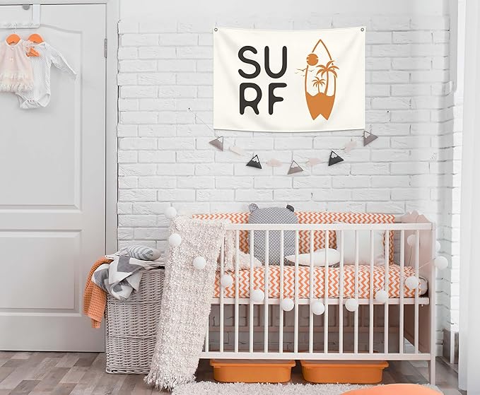 Boho Rectangular Banner Flag Wall Decor Gift for Baby Boy Girl Kid Teen,Nursery Classroom Bedroom Reading Room Living Room Home Playroom Decor-Surf Theme-Baby Present Shower,Birthday Christmas Gift