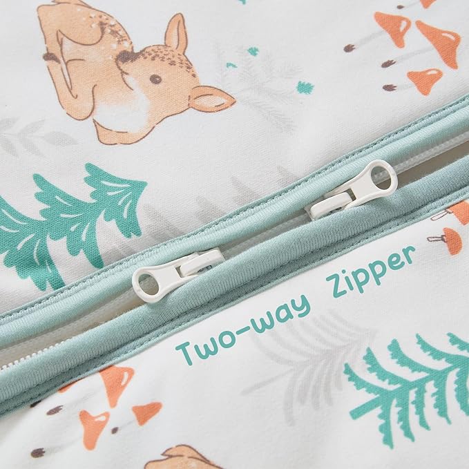 Baby Sleeping Bag 2.5 TOG Cotton Winter Sleep Sack for Newborn babies, Unisex Baby Wearable Blanket with Animal Patterns, Deer, XL