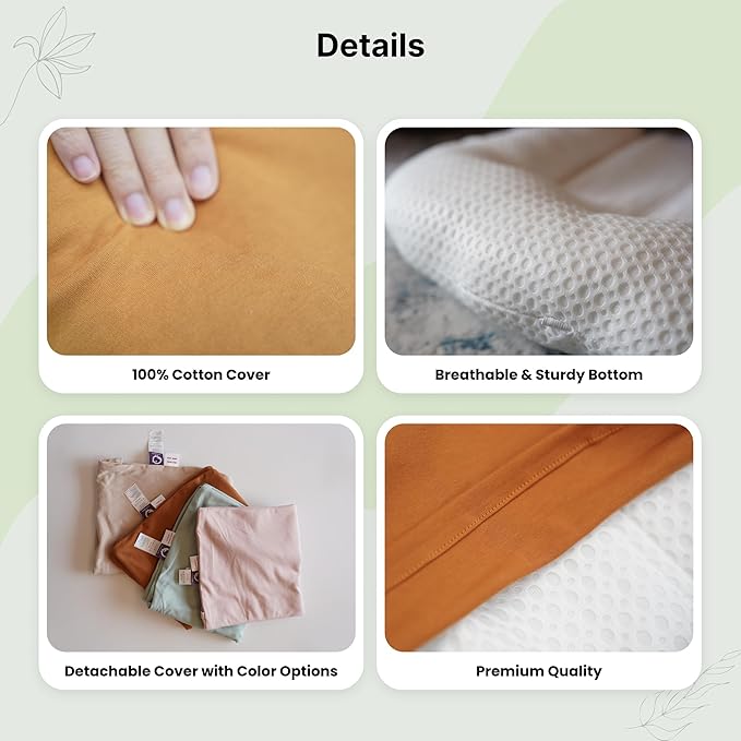 CooCooBaby Infant Lounger, Baby Nest Cover for Baby Girls & Boys, Newborn Essentials for Baby 0-12 Months, 100% Cotton Breathable (Sage Green)