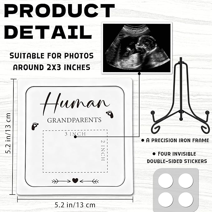 Pregnancy Announcement, Ultrasound Picture Frame Wooden Surprise Box, Promoted From Dog Grandparents To Human Grandparents, Birth Announcement Ideas - Pregnancy Reveal Gifts