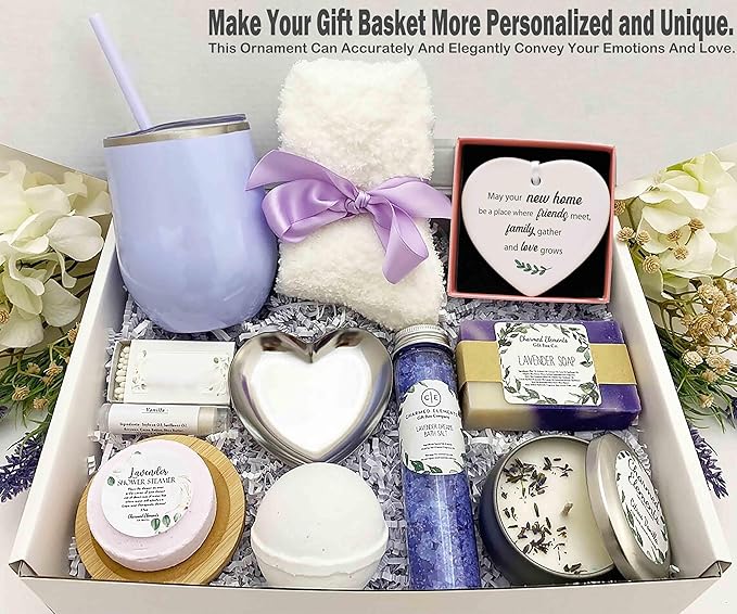 Heart Shaped Christmas Ornament-New Home Gift-Congrats Realtor to Homeowner-First Time Housewarming Ceramic Keepsake Decor with Gift Box