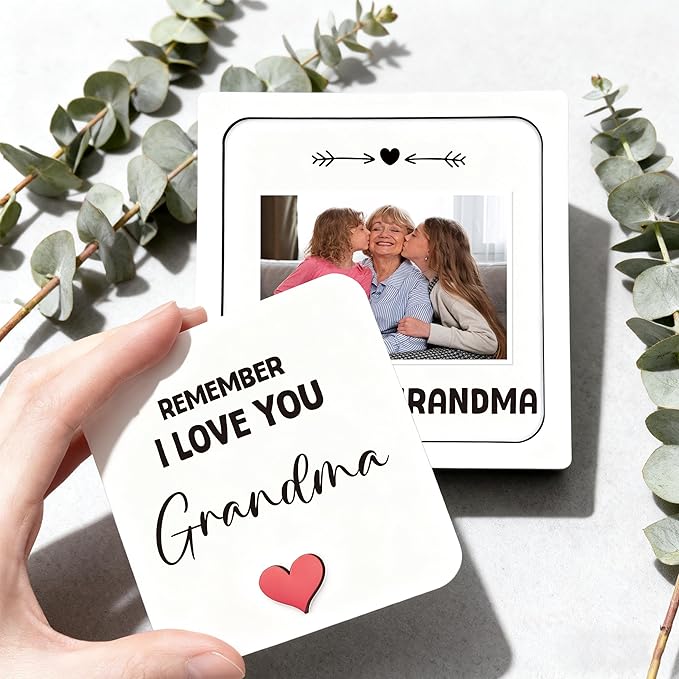 Me and My Grandma Picture Frame, Grandma Picture Frames Wooden Surprise Box, Baby Keepsake Photo, Gender Neutral Nursery Decor, Best Grandparent or First Mother's Day Gifts White
