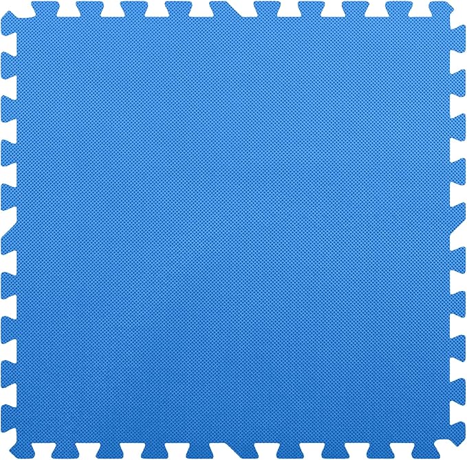 Flooring Inc's 1/2" Soft Non-Toxic Baby Play Mat, Toddler Playmat, Colorful Puzzle PlayMat, Floor Mats for Kids & Babies, EVA Foam Interlocking Tiles for Nursery & Playroom | Blue, 15 Tiles, 60 Sq/Ft