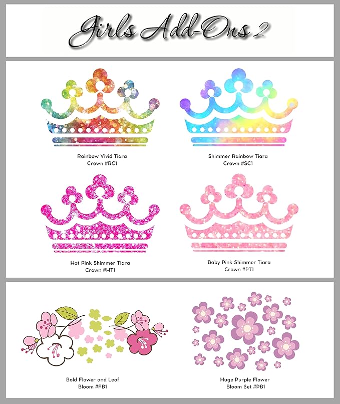 Decor Designs Decals Fancy Girls Personalized Custom Name Vinyl Wall Art Decal Sticker, Nursery Bedroom Baby Decor, Multiple Font and Color, (Multiple Size Choices) (Single Name, Without Initial)