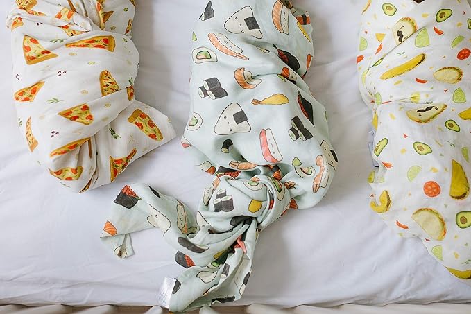 Loulou Lollipop Soft Baby Swaddle Blanket Muslin Wrap Receiving Blanket for Newborn to Toddler Girl and Boy, Large 47” by 47” - Sushi…