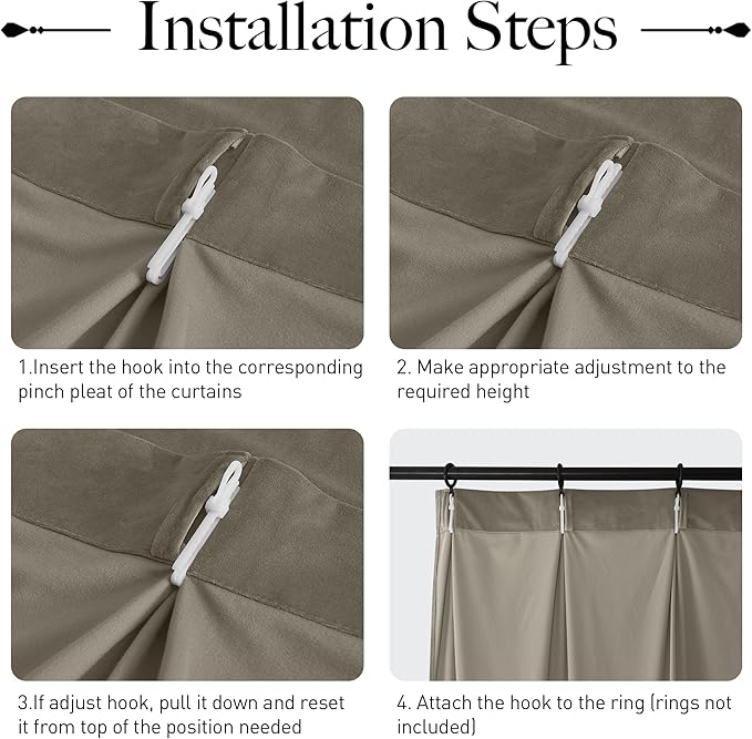 StangH Velvet Curtains 84 inches Long, Pinch Pleated Blackout Bedroom Curtains Super Soft Back Tab Thermal Insulated Window Drapes for Living Room Office, Camel Beige, W38 x L84, 2 Panels
