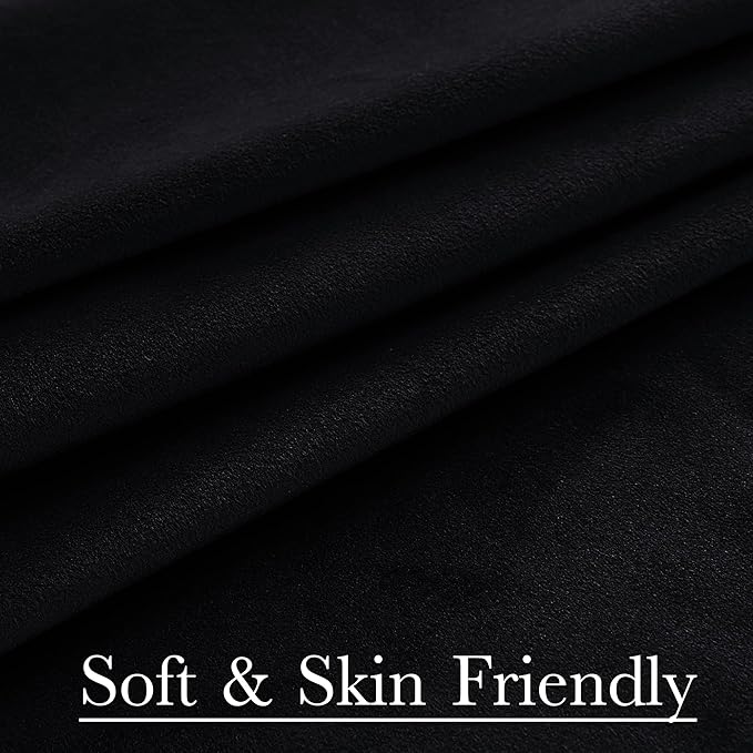 StangH Extra Wide Black Velvet Curtains for Theater, Luxury Room Darkening Thermal Insulated Window Drapes Privacy Room Dividers for Doorway Bedroom Office, W100 x L84, 1 Panel