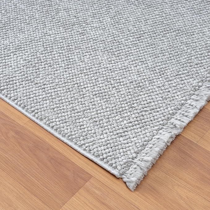 LUXE WEAVERS Solid Machine Woven Gray 2x3 Area Rug, Indoor Stain-Resistant Carpet