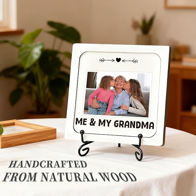 Me and My Grandma Picture Frame, Grandma Picture Frames Wooden Surprise Box, Baby Keepsake Photo, Gender Neutral Nursery Decor, Best Grandparent or First Mother's Day Gifts White
