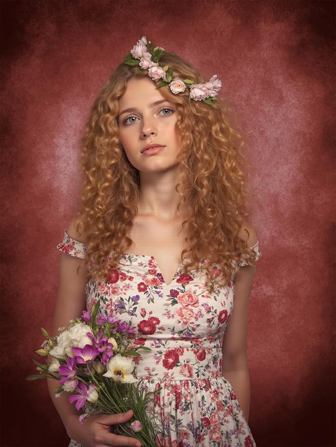 Kate 6.5x10ft/2x3m Red Abstract Backdrop Retro Dark Red Texture Portrait Photography Backgrounds Studio Props