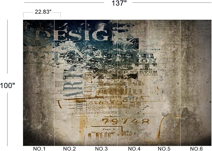 Retro Graffiti Wall Mural Wallpaper for Bedroom 137" x 100"
