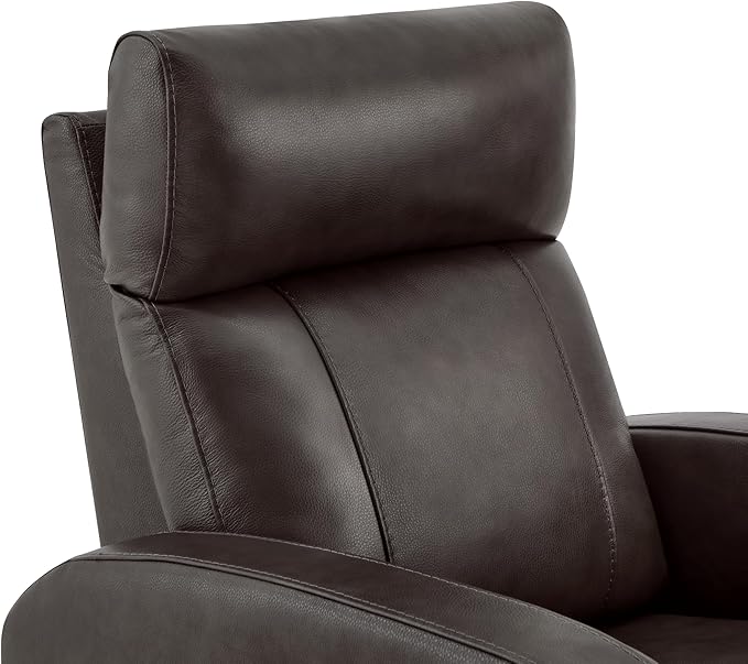 CHITA Genuine Leather Power Swivel Glider Recliner Chair for Adults, FSC Certified Electric Nursery Rocker Recliner Chair for Living Room, Dark Brown