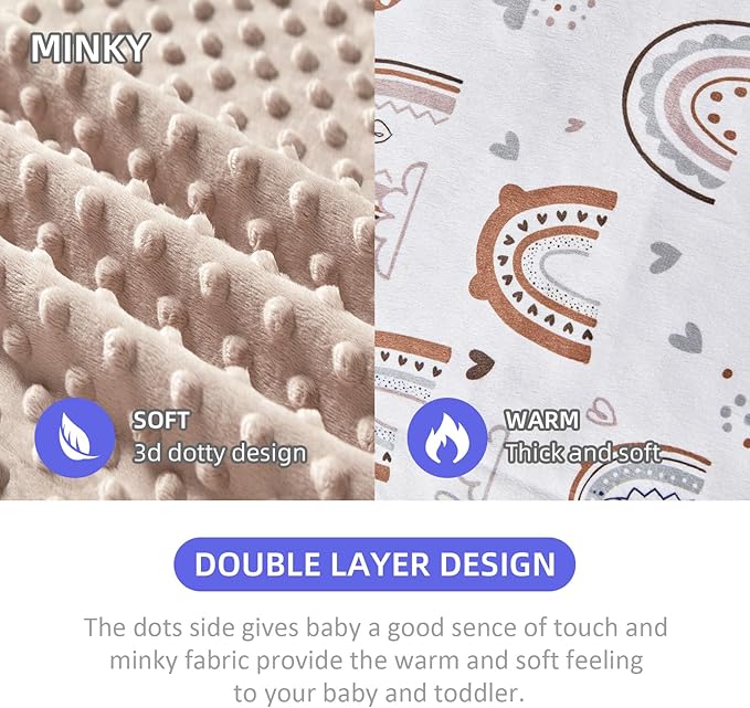 iEvolve Baby Nursery Bed Blankets Ultra Soft Double Layer Mini Blanket Minky Blanket Receiving Blankets Shower Gifts(30"*40",Bear)