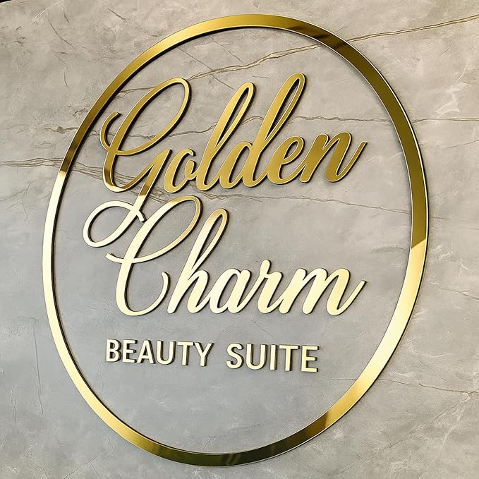 Custom Business Acrylic Sign, Personalized Acrylic Letters for Signs, 3D Laser Cut Business Logo Sign for Wall Company, Retail Studio, Beauty Salon, Cafe Shop
