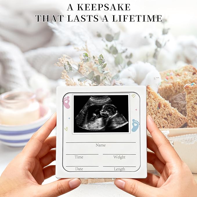 Pregnancy Announcement Ultrasound Picture Frame, Hello World Newborn Sign, Birth Announcement Ultrasound Photo Frame Wooden Surprise Box, Pregnancy Reveal to Grandparents, Friends, Auntie, Uncle