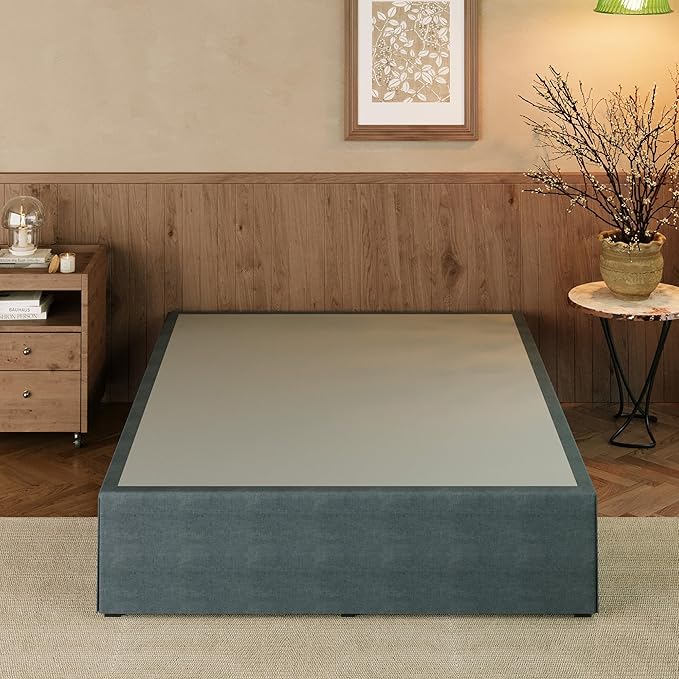 EMODA 14 Inch Full Size Bed Frame with Skirt Cover, Heavy Duty Metal Platform No Box Spring Needed, Easy Assembly Noise Free