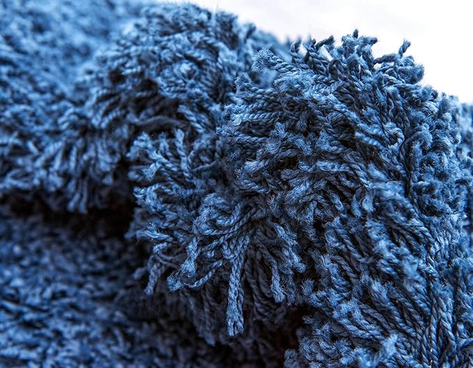 Unique Loom Solid Shag Collection Area Rug (10' x 13' Rectangle, Sapphire Blue/ Navy Blue)