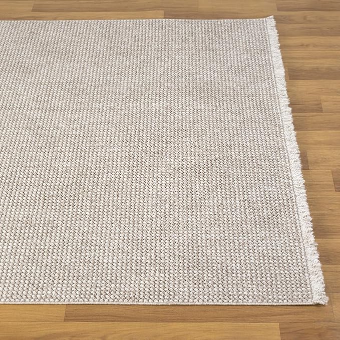 LUXE WEAVERS Solid Machine Woven Taupe 4x6 Area Rug, Indoor Stain-Resistant Carpet