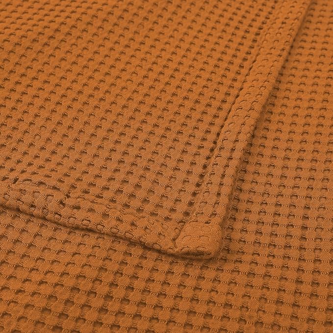 36” X 40” Inches Cooling Baby Waffle Weave Blanket, Ultra-Soft Lightweight Receiving Blanket for Newborn, Breathable Comfortable Baby Swaddle Blanket for Boys and Girls(Golden Amber)