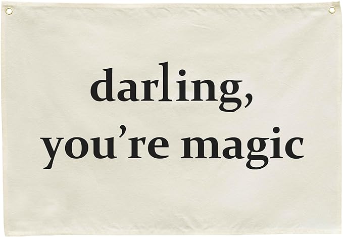 Nursery Canvas Banner Wall Decor Hanging Rectangular Flag Sign Art for Baby Kids Boy Girl,Babyroom Bedroom Playroom Decor,Christmas Gift for Nursery Wall Decor-Darling You’re Magic-28.5"L x 20"W