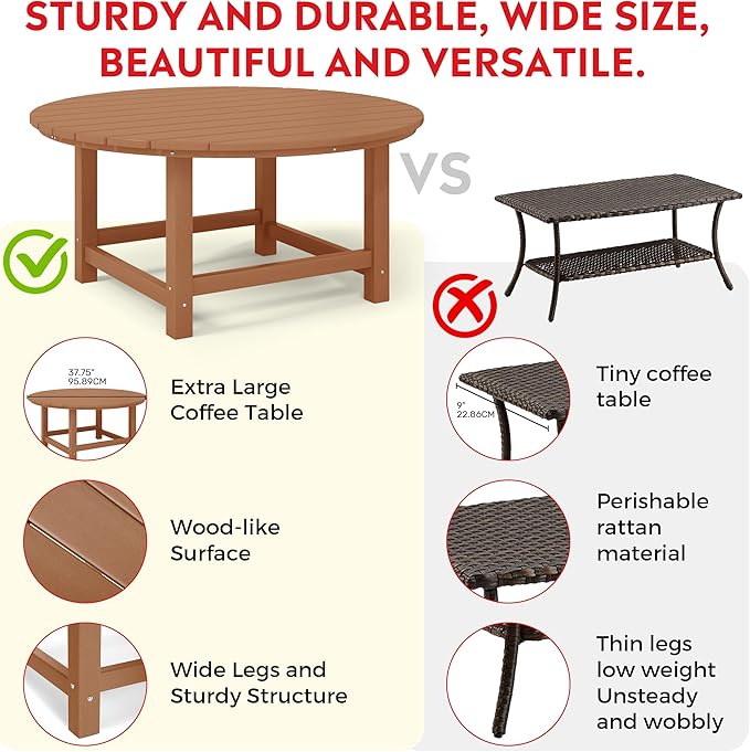 Costaelm Kids Dinner Table, Toddler Play Desk Student Desk Outdoor Childrens Picnic Tables for Children Arts & Crafts, Snack Time, Multi-Activity Table for Ages 2-8 in Home/Outside, Teak