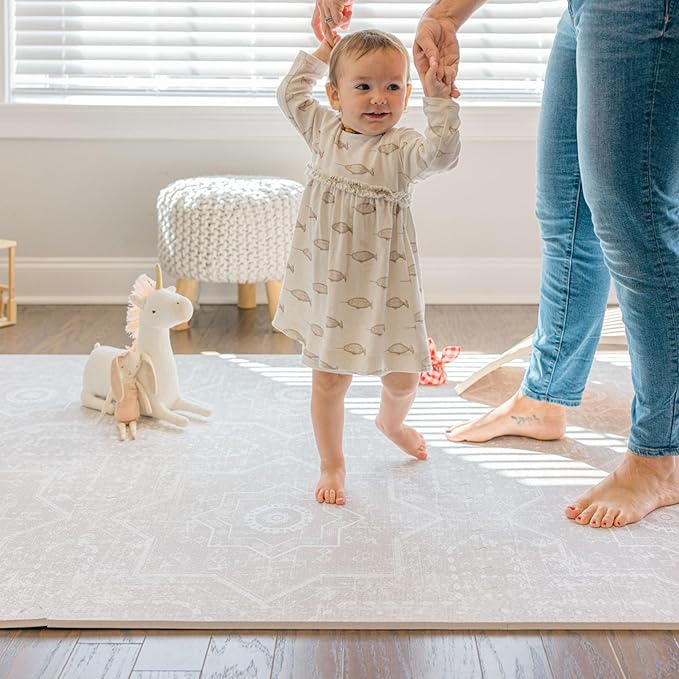 Baby Play Mat for Floor - Layla (6x6ft) - Premium EVA Foam Play Mat for Babies & Toddlers (Ages 0-5+) - Non-Toxic Playmat for Tummy Time, Crawling & Playroom - Stylish & Comfortable