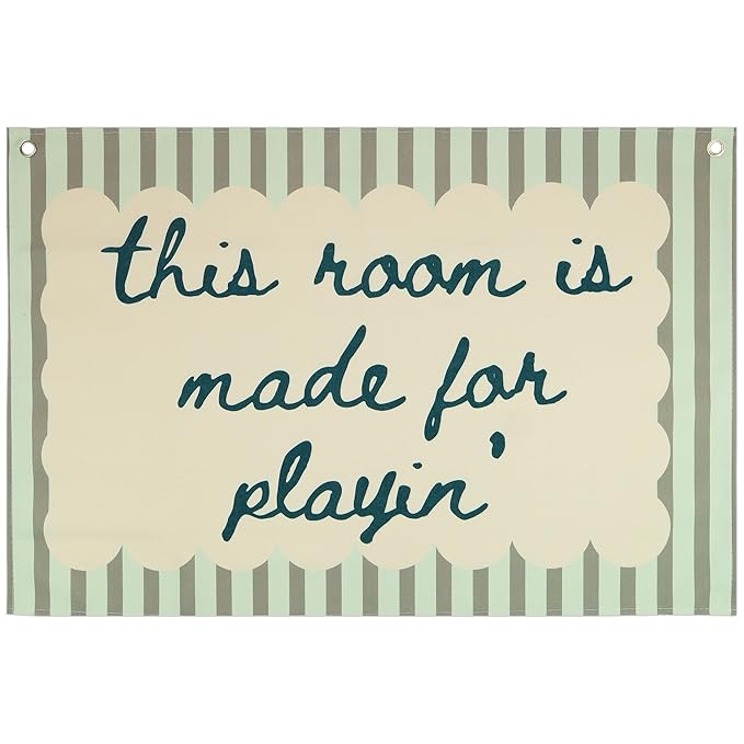 Playroom Rectangular Canvas Banner Wall Decor-Flag Poster Wall Decor for Baby Boy Girl Kids Teen,Playroom Nursery Homeschool Bedroom Home-Baby Shower Birthday Christmas-This Room Is Made for Playing