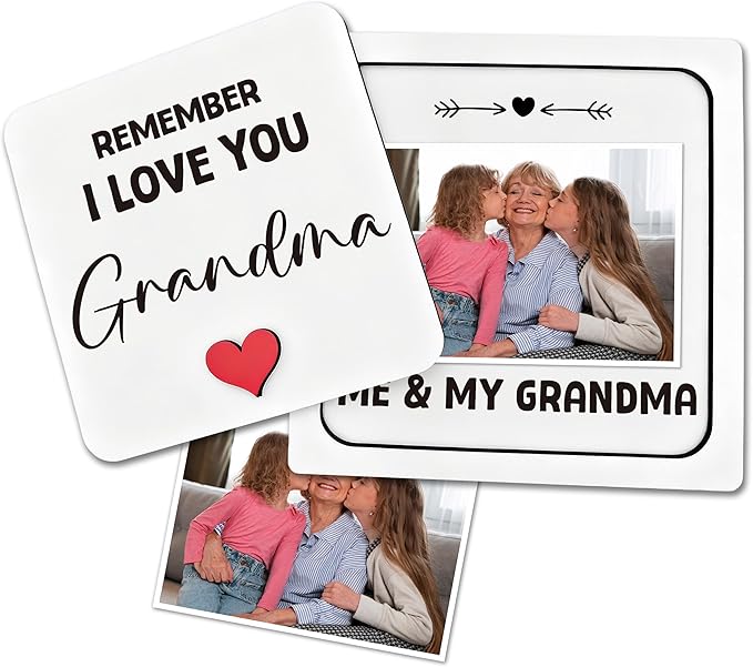 Me and My Grandma Picture Frame, Grandma Picture Frames Wooden Surprise Box, Baby Keepsake Photo, Gender Neutral Nursery Decor, Best Grandparent or First Mother's Day Gifts White
