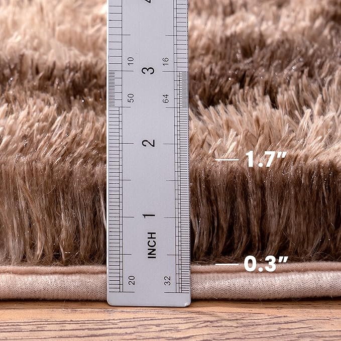 Brown Area Rugs 9x12 Living Room - Super Soft Fluffy Rug Non Slip Large 9 by 12 Area Rug for Bedroom Washable