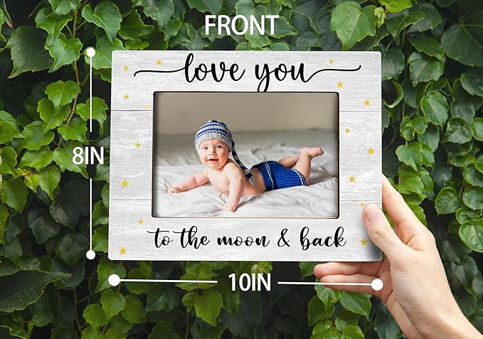 Love You To The Moon & Back Photo Frame, Baby Picture Frames, Baby Girl Nursery Decor, Grandma Picture Frame, New Mom Gifts, 8x10 Photo Frame