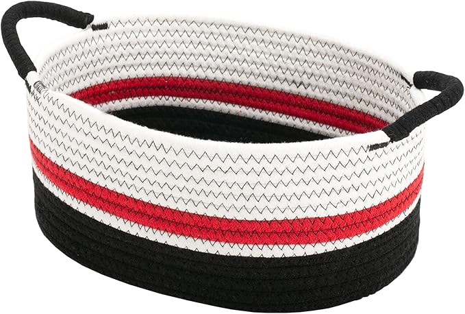 Yimi's Dream Cotton Rope Basket – Woven Gift Basket with Handles, Decorative Storage Basket for Christmas, Housewarming, Mother's Day, Shelf, Chest, Toys