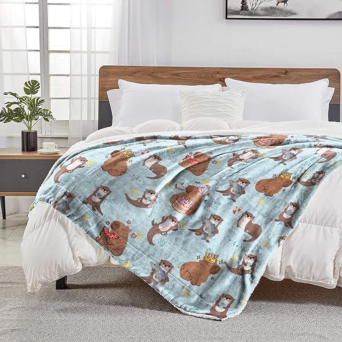 Ultra Soft Fleece Blanket- Lightweight & Warm Throw Blanket for Couch, Cozy Plush Sherpa Blanket for Adults Kids, Durable & Easy Care (Capybara Otter, 50x60 in)