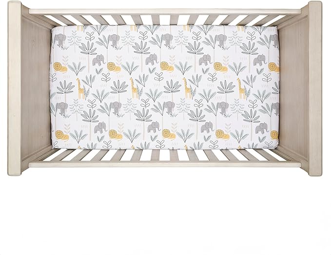 Lambs & Ivy Jungle Adventure Linen/Cotton 3-Piece Nursery Baby Crib Bedding Set