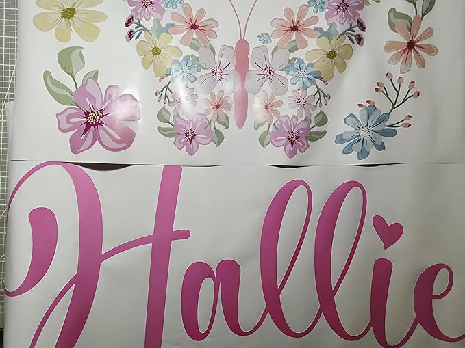 Butterfly Wall Sticker, Custom Name Wall Decals,Peel and Stick Wall Decals for Nursery and Kids Room