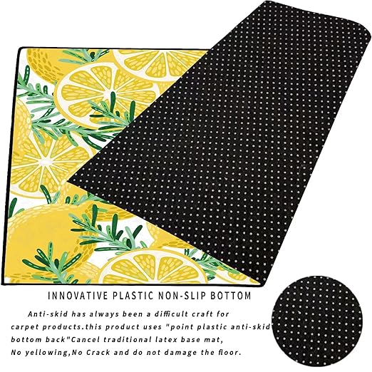 Lemon Rug Yellow Area Rugs for Bedroom Dorm Living Room Lemon Tree Throw Rug Floor Mat Pad Doormat Carpet, 6' x 9'(180 x 275cm)