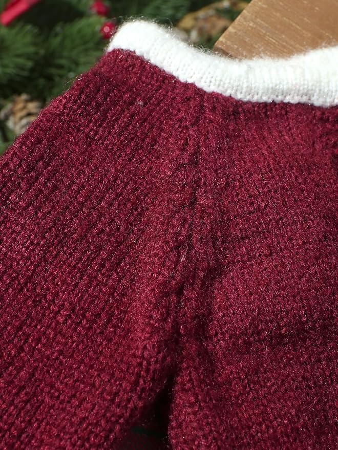 Newborn Christmas Outfit Boy Red Knit Romper & Santa Baby Hats, 1st Christmas Baby Boy Photoshoot Outfits Photo Props