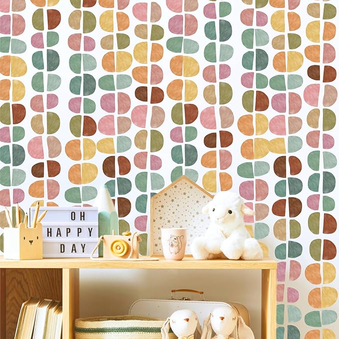 Boho Arch Wall Decals Geometric Modern Wall Stickers Colorful Abstract Pattern Stickers Irregular Arch Stickers Peel and Stick Small Half Circle Sticker Boho Wall Decals for Bedroom Living Room Decor