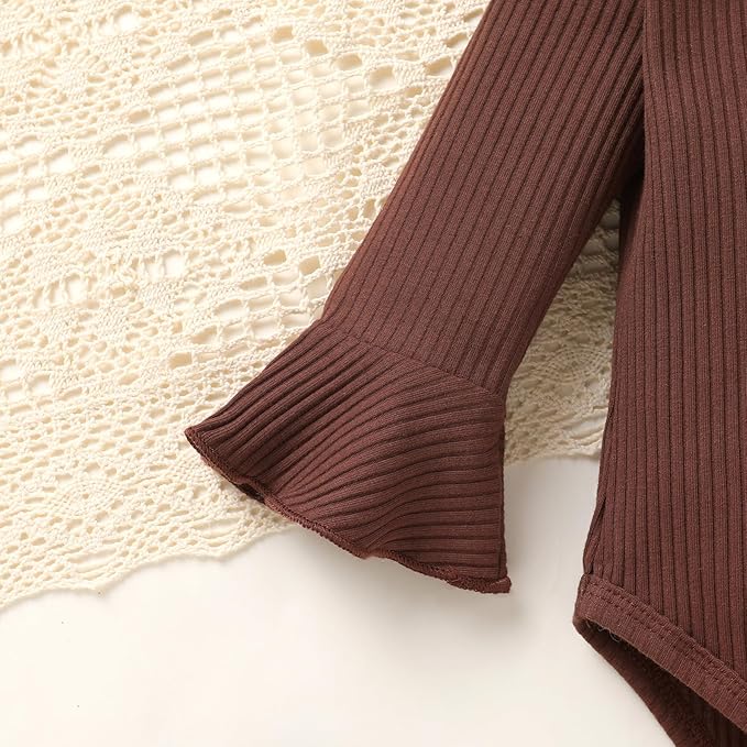 YOUNGER TREE Newborn Baby Girl Fall Winter Outfits Long Sleeve Romper Corduroy Overall Dress Infant Skirt Clothes Sets